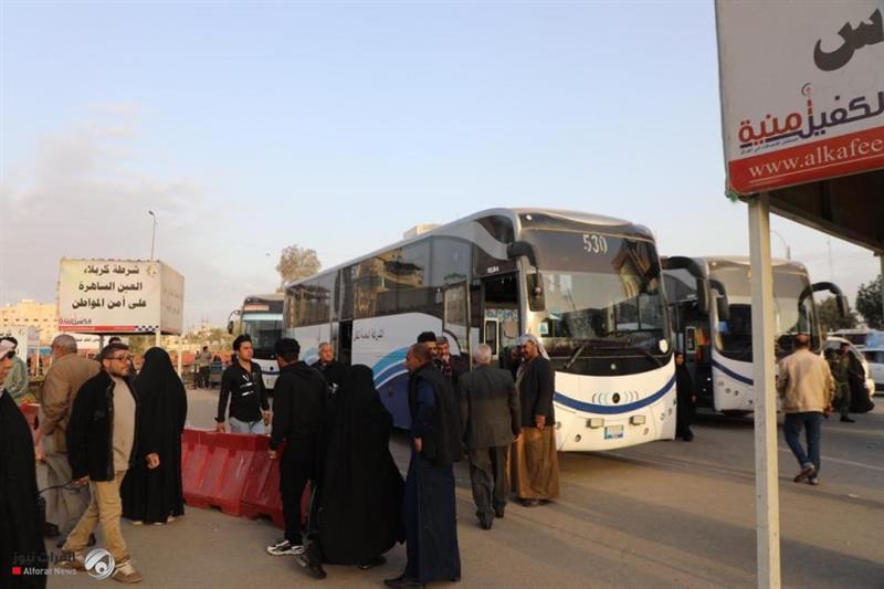 بالصور.. نقل الزوار إلى المراقد المقدسة في كربلاء بذكرى ولادة الامام المهدي {ع}